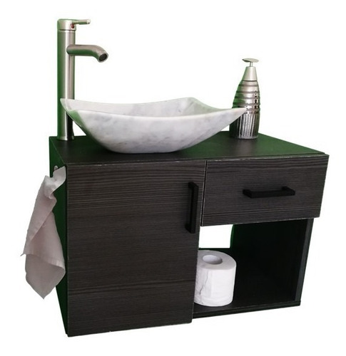 Mueble De Baño +ovalin Marmol +monomando Minimalista Moderno