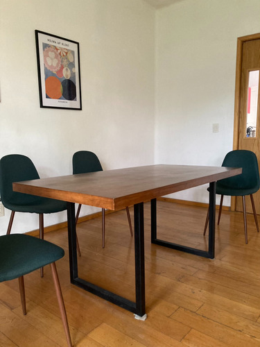 Mesa De Sala O Comedor / Madera Y Hierro - 6 Personas