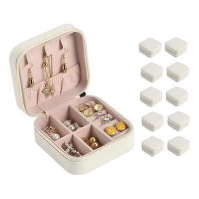 TAPHOO 10Pcs Caja de Joyero Pequeño Organizador de Joyas, 10x10cm - Mini Organizador de Joyas de Viaje, Portátil Alhajeros de PU para Anillos para Anillos, Pendientes, Collares y Reloj | Envío gratis
