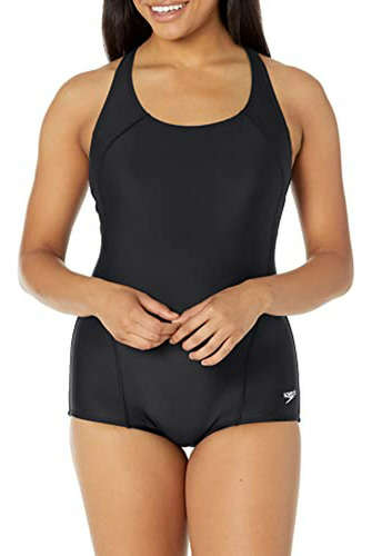 Traje De Baño Speedo Para Mujer, Una Pieza Con Corte Conserv