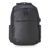 Mochila Executiva Couro Notebook 15,6 Impermeável Antifurto Cor Preto Desenho Do Tecido Liso