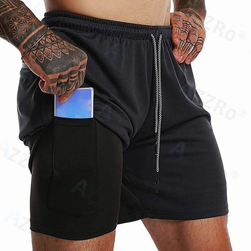 Licra Deportiva 2 En 1 Hombre Correr Con Gimnasio Short