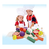 Juego Cocinita Vegetales Educacional Madera Juguete Niñas