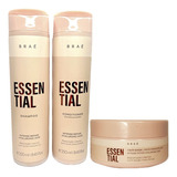  Kit Braé Essential Shampoo 250ml + Cond 250ml + Másc 200ml