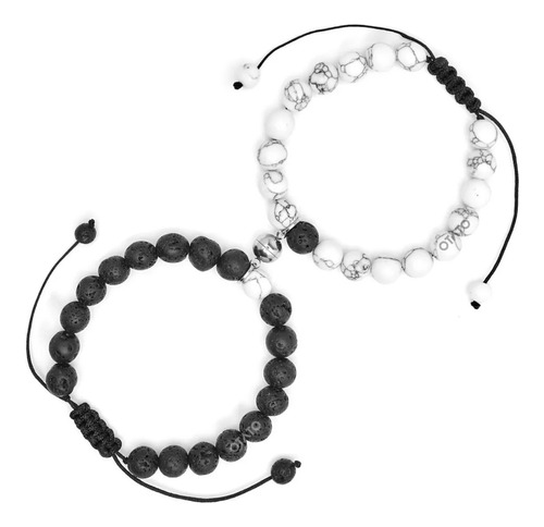 Pulseira Casal Magnetica Com Imã Ying Yang Amizade Casal