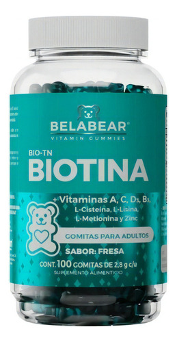 Biotina Cisteína Lisina Metionina 100 Gomitas Belabear