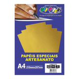 Papel A4 Lamicote Ouro 250g/m Com 10 Folhas