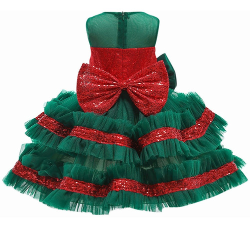 Vestidos De Pompong Largos De Navidad Para Niñas, Hilados, R