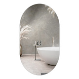 Espelho Oval Lapidado Decorativo Sala Banheiro Quarto 80x50