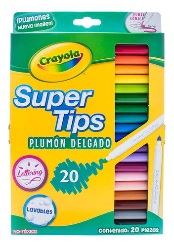 Crayola Marcadores Colores Lavables Super Tips 20 Unidades 