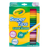 Crayola Marcadores Colores Lavables Super Tips 20 Unidades 