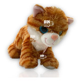 Gato Parado Peluche Con Sonido Color Garfield Naranja Suave