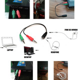 Cabo Adaptador Para Headfone E Fone Para Notebook E Pc