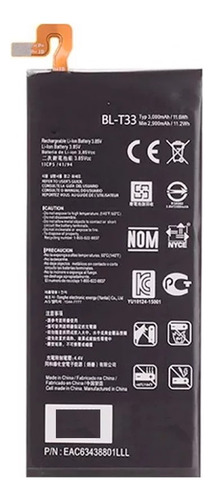 Repuesto Repuesto Bateria Para LG Q6 Bl T33 3000mah