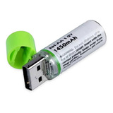 X2 Unidades Pilas Doble Aa Recargables Por Usb 1.2v 1450mah 