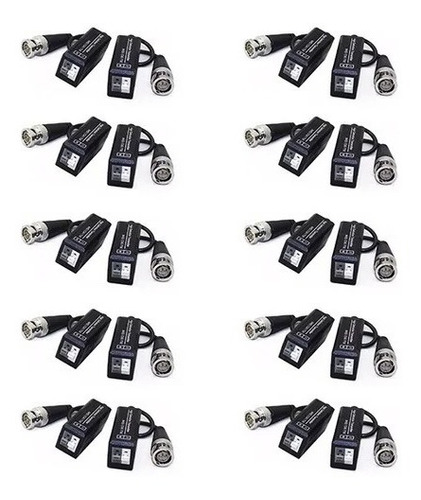 Balun Pack Por 10 Par Hd Ahd Tvi Cvi Cámara Hikvision Dahua