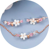 Set Aretes Y Collar Para Dama Sakura Delicada Elegancia 