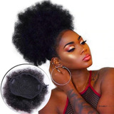 Coque Afro Puff Sensacional Aplique Ideal Para Volume Lindo! Cor Preto