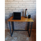 Escritorio Plegable De Hierro Y Madera. Home Office De 80x50