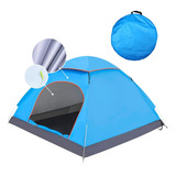 Carpa 2-3 Persona 200*200*110cm Instantánea Pop Up Con Protección Uv Interior Plateado Tienda Impermeable Malla Anti Insectos Mosquitos. Celeste. Hapy