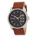 Reloj Diesel Para Hombre Con Correa De Cuero Tostado Y Esfer