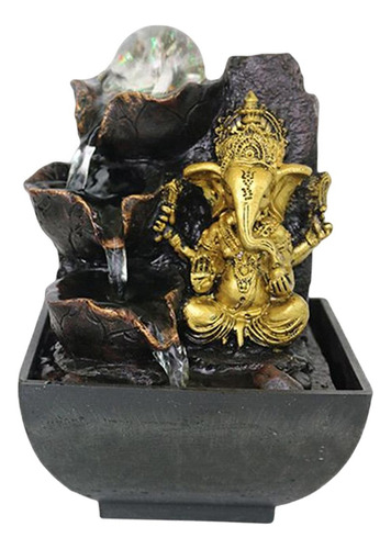 Buda Ganesha Estatua Mesa Fuente Agua Zen 13cmx13cmx18cm