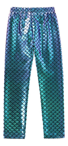 Pantalon Leggings Mermaid Sirenita Tornasolado Niña 6-7 Años