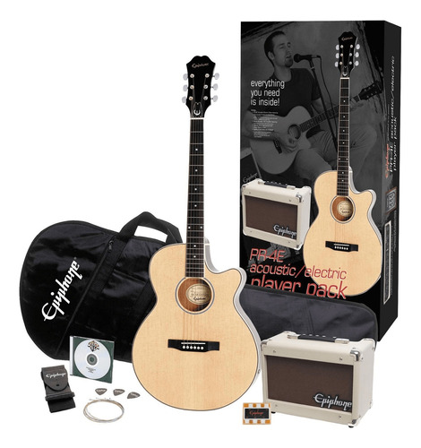 Kit De Guitarra Electroacústica EpiPhone Pr-4e Natural