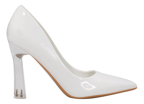 Zapatilla Vestir Charol Yaeli Fashion Blanco Mujer 1655