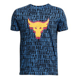 Polera Manga Corta Project Rock Niño Azul Under Armour