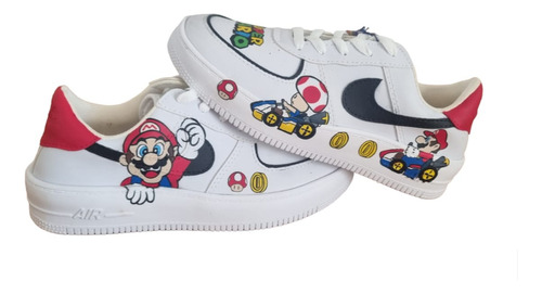 Zapatillas Personalizadas Mario Bross Pintadas A Mano Unicas