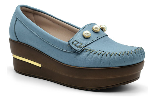 Zapato Casual Dama/plataforma Gonzer Confort Mod Ionela Azul