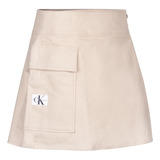 Falda Calvin Klein Color Beige Con Bolsillo Para Mujer 