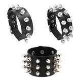 Kit C/ 3 Pulseira Bracelete Couro Unissex Punk Rock Variadas