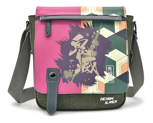 Bolso Bandolera Con Estampado De Lona Anime Demon Slayer: Bl