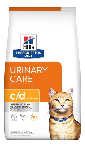 Alimento Hill's Prescription Diet Urinary Care C/d Para Gato Adulto Sabor Pollo En Bolsa De 1.8kg