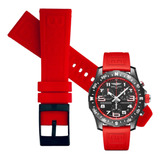 Correa Compatible Breitling Avenger Roja Hebilla Negra