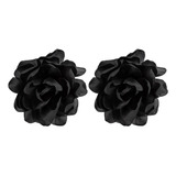 Pendientes Grandes De Tela Con Forma De Flor, Joyas A La Mod