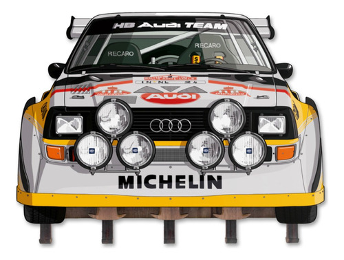 Portallaves Audi Quattro S1 E2 Grupo B Rally 31 X 23 Cm