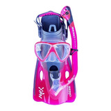 Set Cressi Snorkeling Mex Visor, Snorkel, Aletas Rosa S/ M