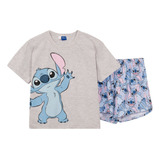 Pijama Dama Lilo Y Stitch Adulto Disney Oficial Ohana