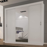 Guarda-roupa Casal Smart 3 Portas 3 Gavetas Com Espelho Cor Branco