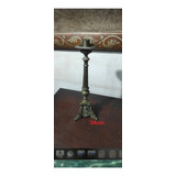 Candelabro Antiguo Vela Iglesia Bronce 34cm