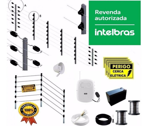 Kit Alarme Choque Intelbras Cerca Eletrica Inox.45mm 60m