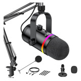 Tecurs Rgb Gaming Streaming Recording Pc Microphone Kit,usb 