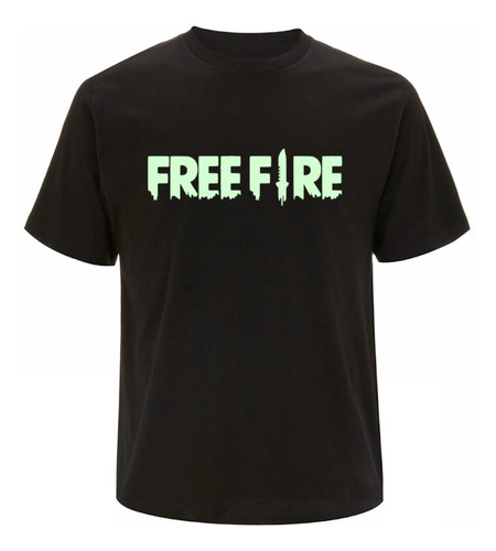 Remera Free Fire Brilla En La Oscuridad 100% Algodón