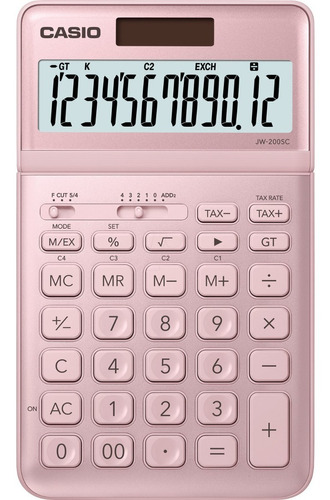 Calculadora Casio Jw-200sc Rosa Metalico