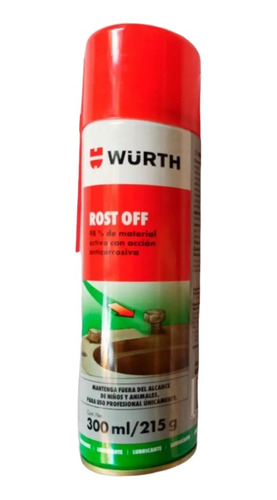 Removedor De Oxido Rost Off 300ml Wurth Tipo Wd40
