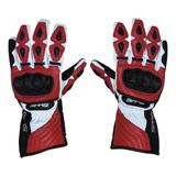 Guantes Largo Deportivo De Piel Para Moto, Rojo, Kromtek