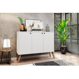 Aparador Buffet Retro 3 Portas Branco Congo Bela Casa